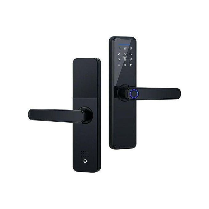 Intelligent Intelligent Smart Door Lock With Biometric Fingerprint, Passcode, Card and Keys, It uses tuya app