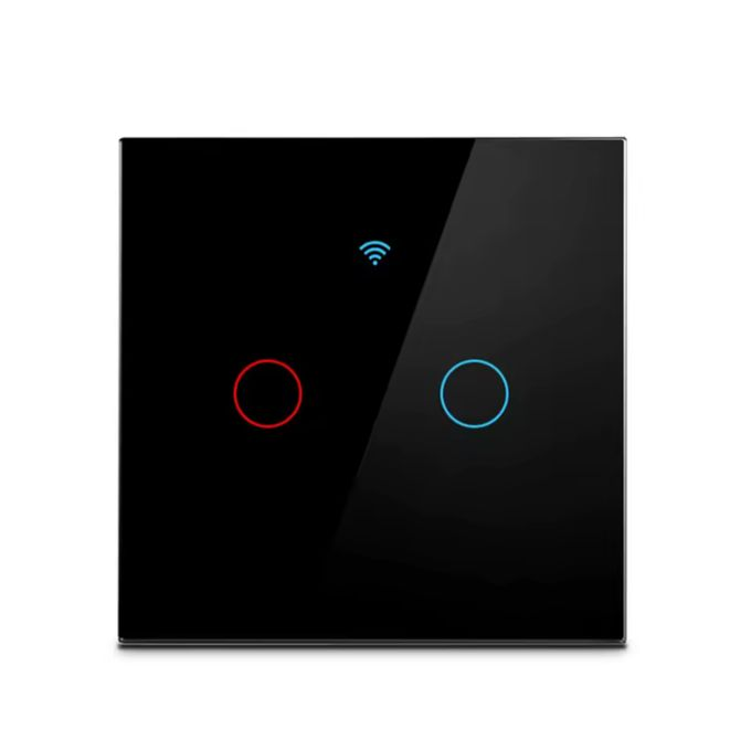 Tuya Wifi Smart Light Switch 2 Gang Touch Light Switch No Neutral Wire Wall Light Switches for Alex Google Voice Control