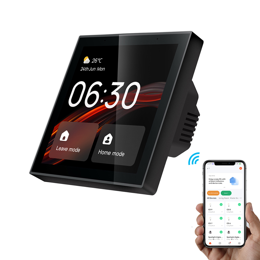 Alexa Voice Control Smart Home Zigbee System 4 Inch Touch Screen Gateway With Power Switch Function