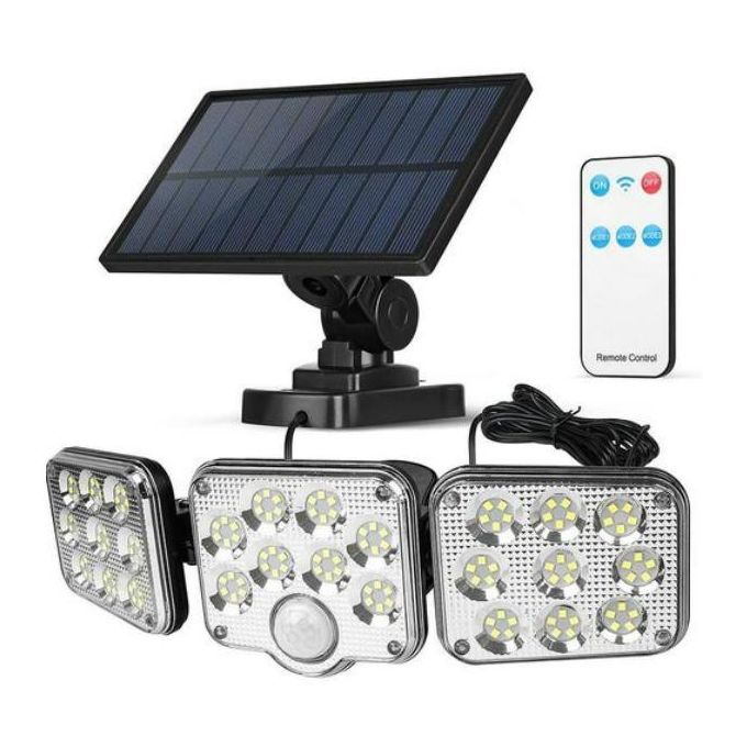 138LED Solar Lights with Motion Sensor, 3 Adjustable Heads, 270° Wide Angle IP65 Waterproof Outdoor for Gardens, Patios, Porches, Garages